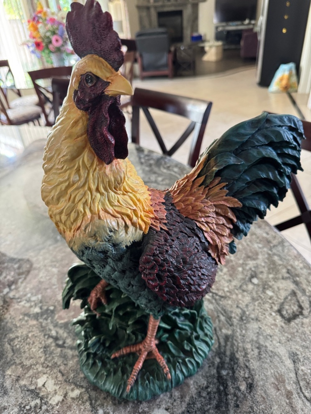 Rooster Figurine Home Art Decor - Multicolor